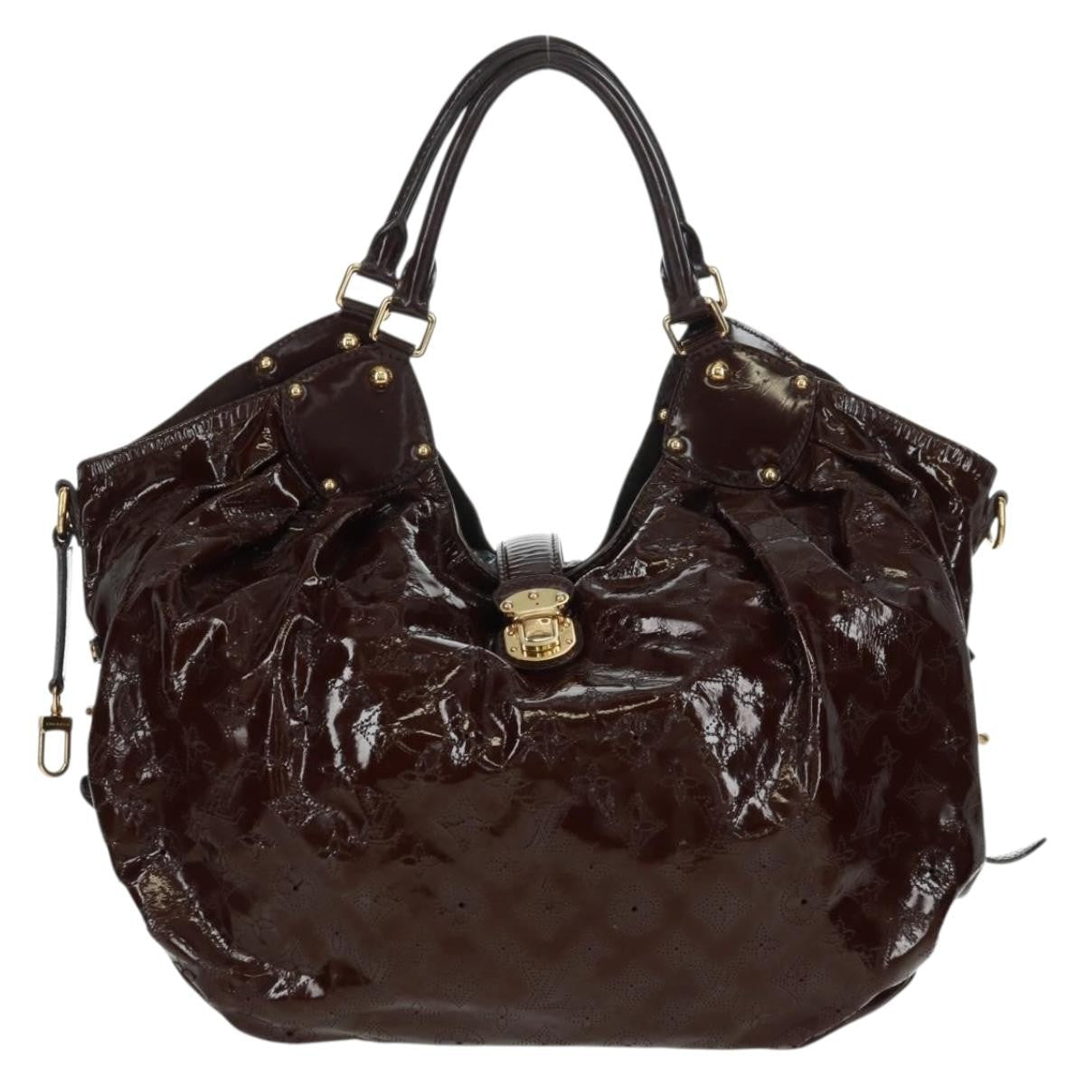 Louis Vuitton L Hobo Surya Leather Brown Patent_Leather Tote Bag