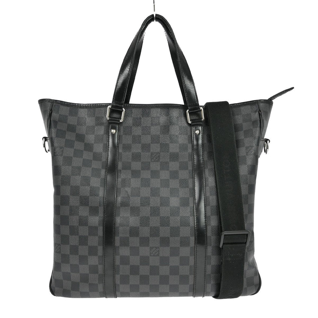 Louis Vuitton Tadao Handbag Damier Graphite Black Canvas Tote Bag
