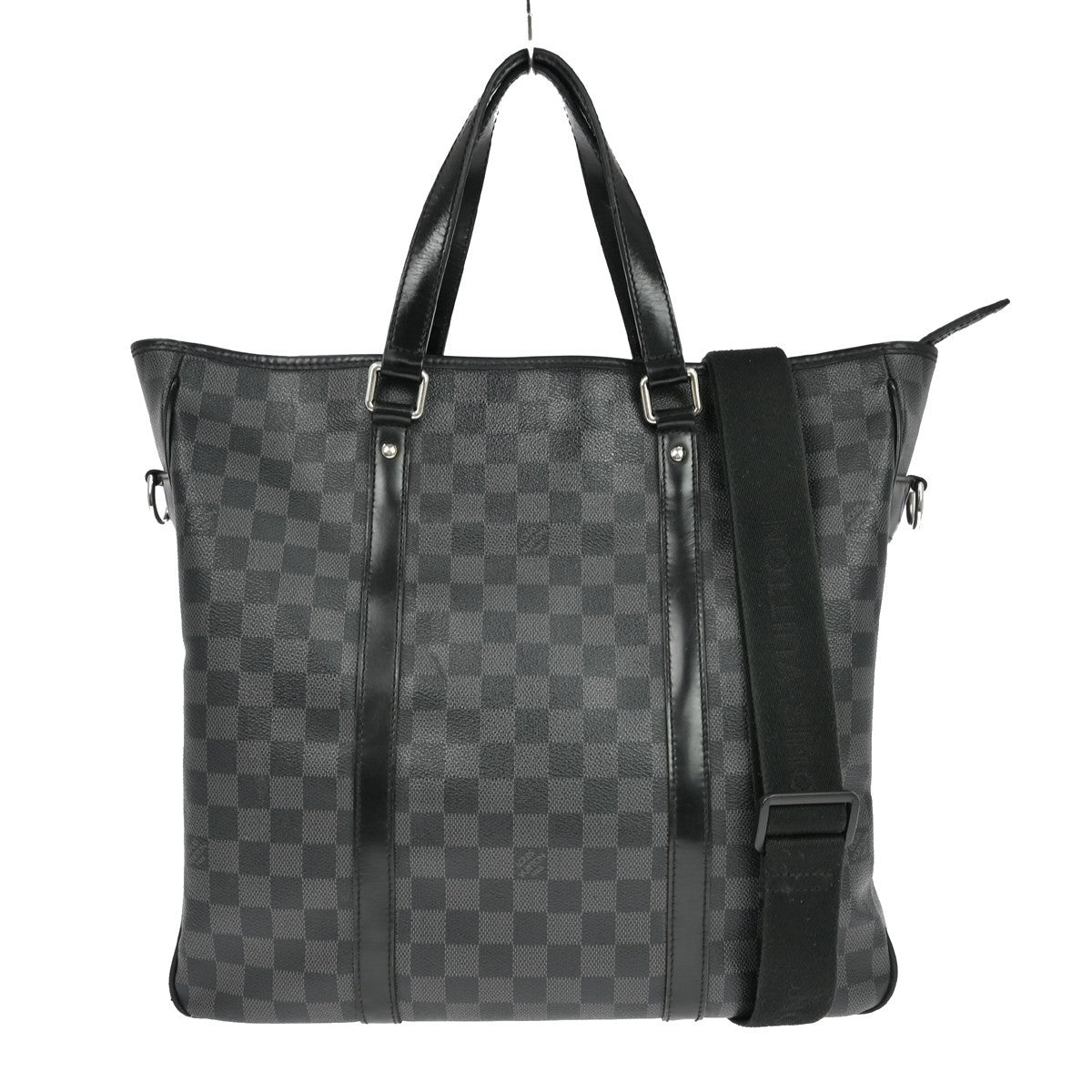 Louis Vuitton Tadao Handbag Damier Graphite Black Canvas Tote Bag