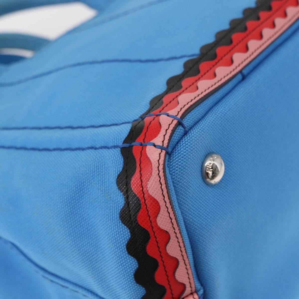 Prada Canapa Convertible Tote Canvas With Applique Blue Canvas Tote Bag Bag