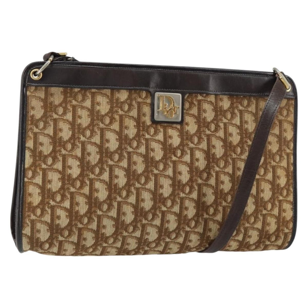 Christian Dior Vintage Trotter Shoulder Bag Canvas Beige Canvas Shoulder Bag Bag (Pre-Owned)