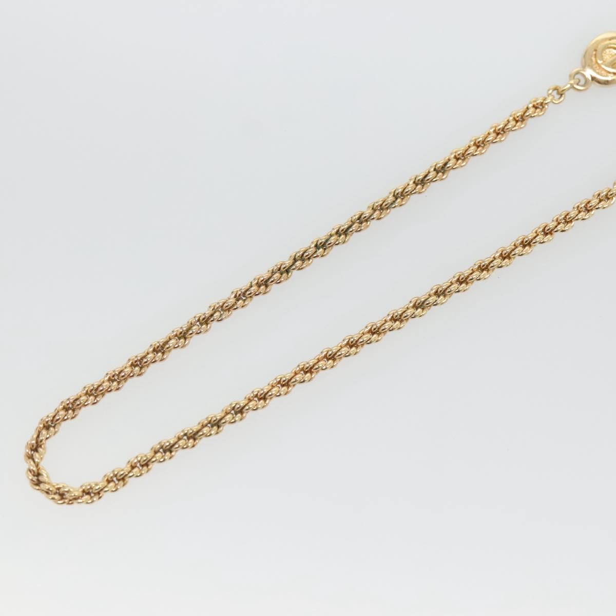 Christian Dior Cd Round Pendant Necklace Metal Gold Metal Necklace Jewelry (Pre-Owned)