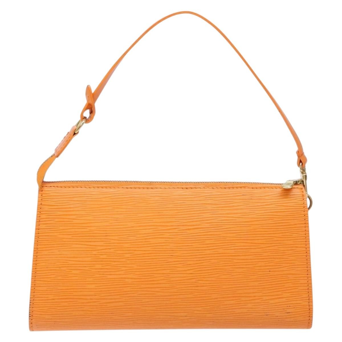 Louis Vuitton Pochette Accessoires Epi Leather Orange Leather Clutche & Pouche Bag