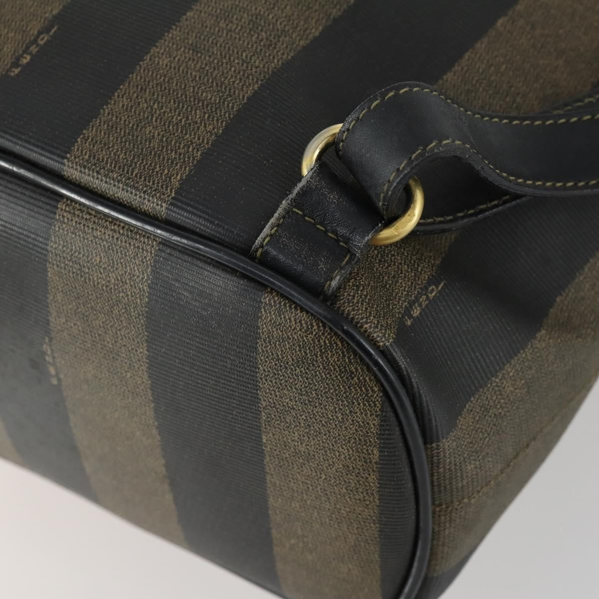 Fendi Pequin Front Pocket Backpack Coated Canvas Brown Pvc Backpack Bag