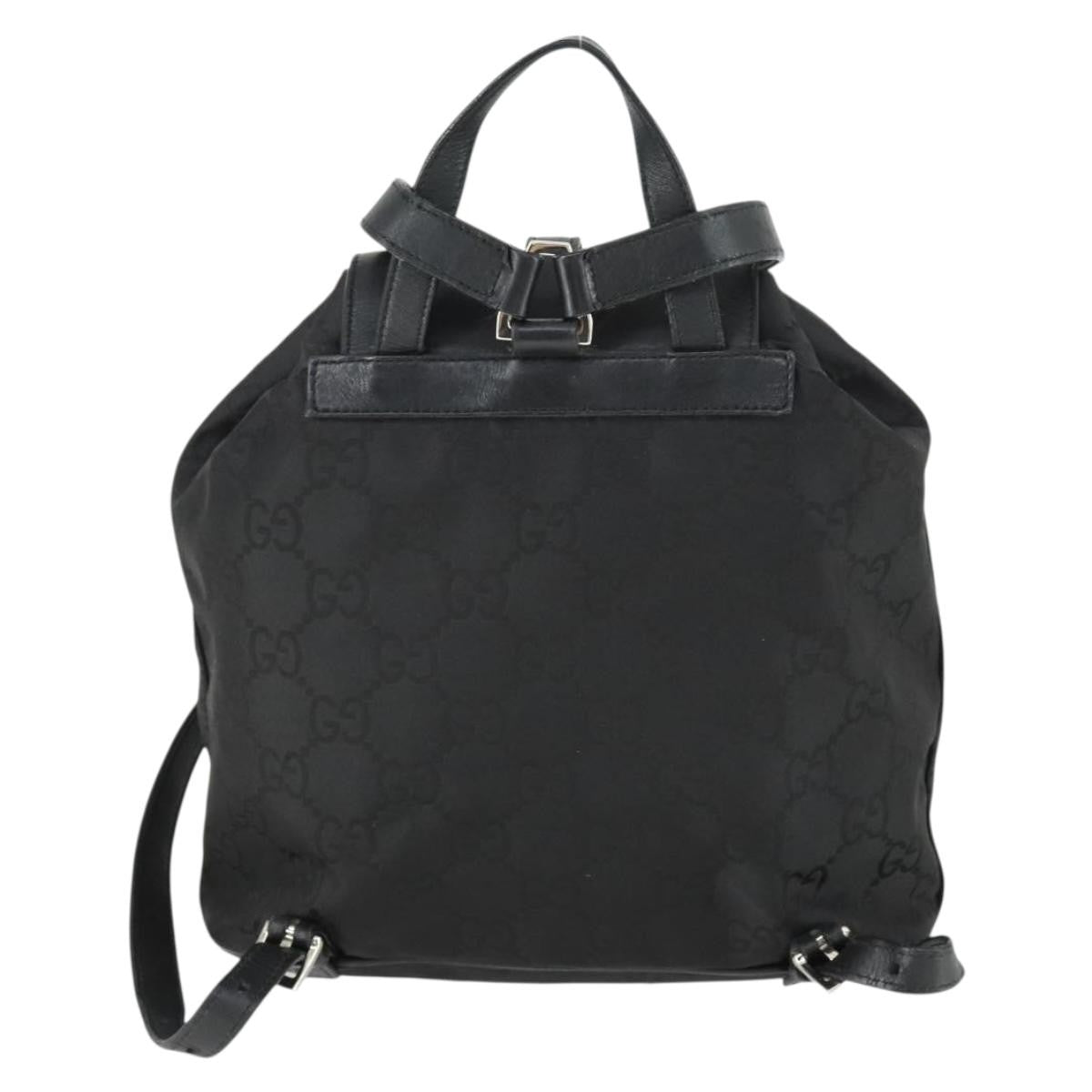 Gucci Vintage Jackie Backpack Gg Canvas Black Canvas Backpack Bag (Pre-Owned)