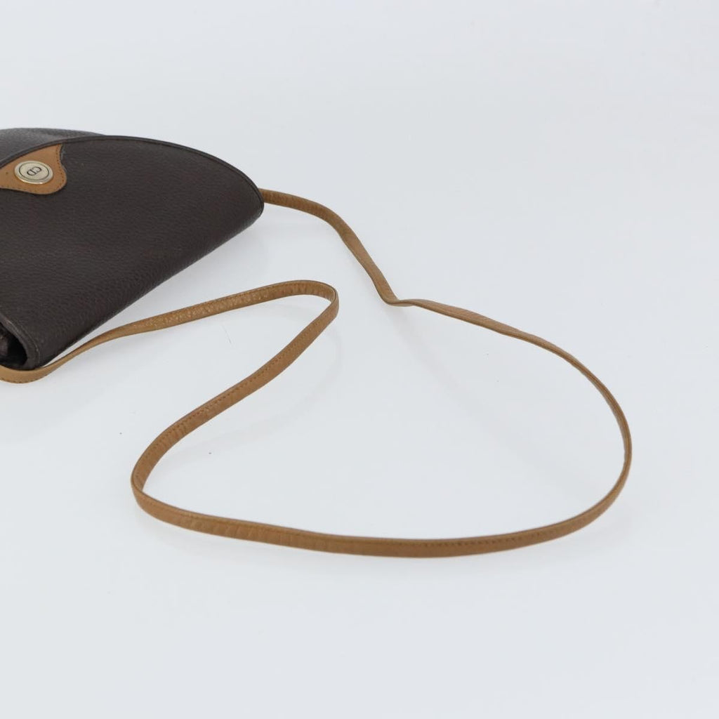 Christian Dior Vintage Cd Flap Shoulder Bag Leather Brown Leather Shoulder Bag Bag (Pre-Owned)