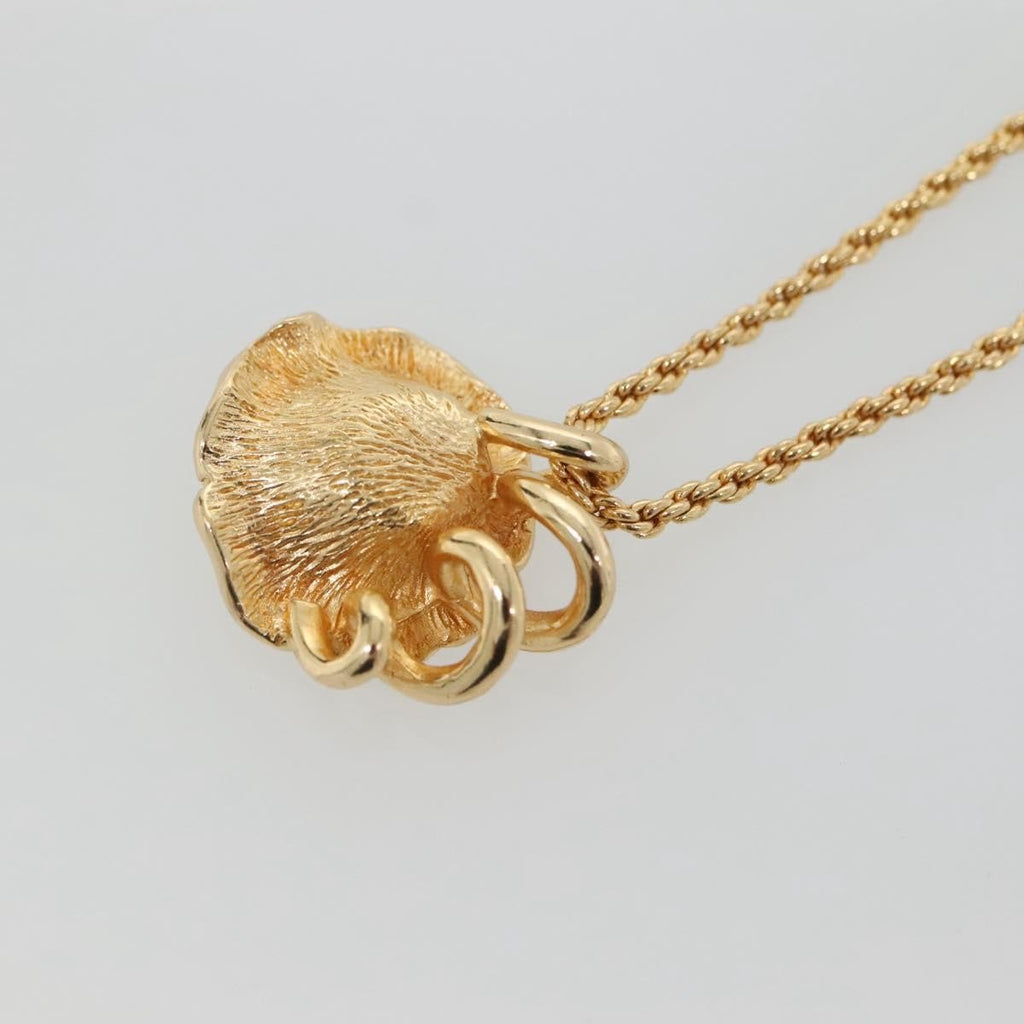 Christian Dior Logo Flower Necklace Metal Gold Metal Jewelry (Pre-Owned)