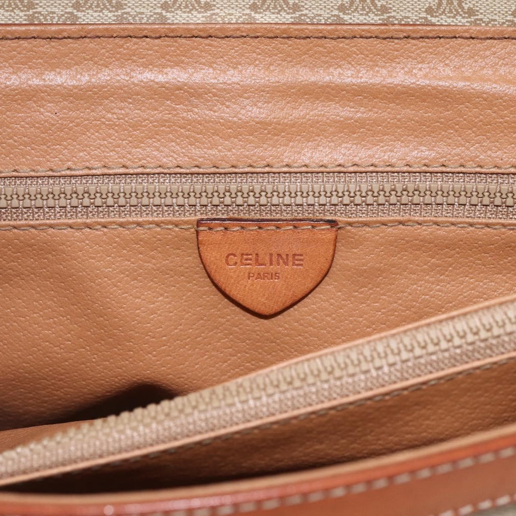 Celine Vintage Macadam Handbag Canvas And Leather Beige Canvas Handbag