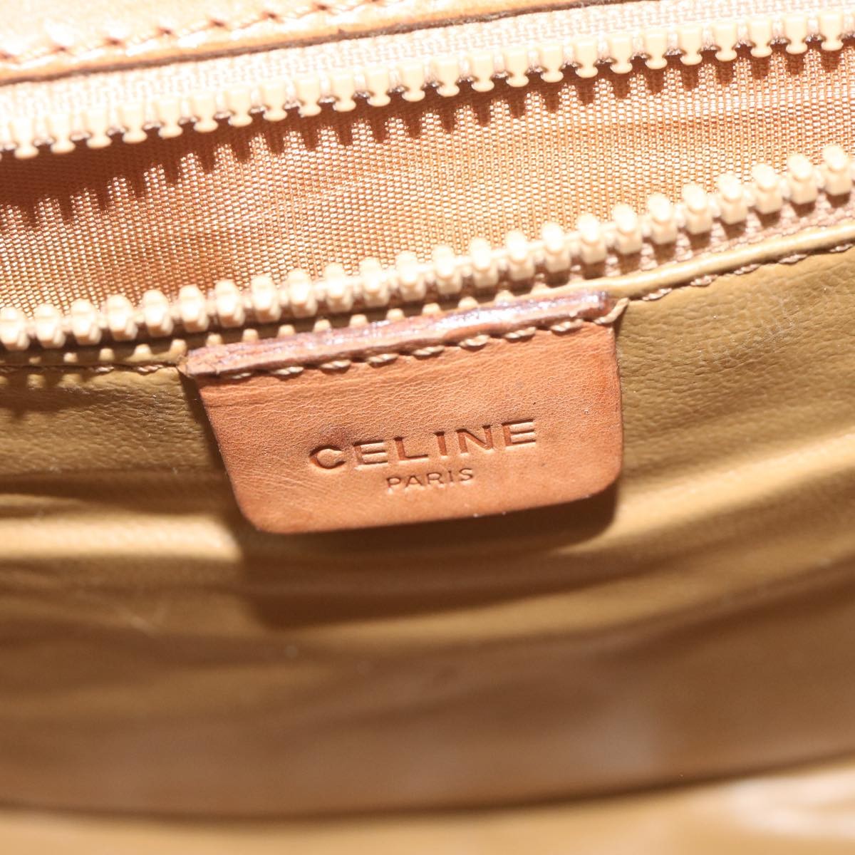 Celine Vintage Macadam Shoulder Bag Canvas And Leather Beige Canvas Shoulder Bag Bag