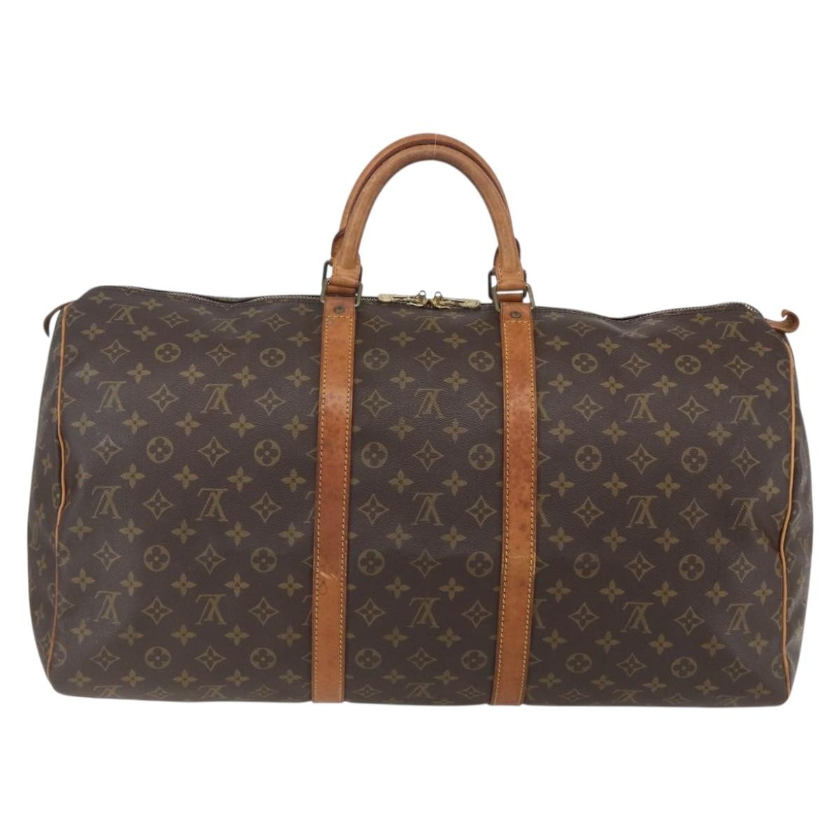 Louis Vuitton Keepall Bag Monogram Canvas Brown Canvas Travel Bag