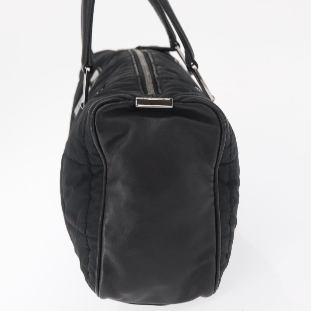 Chanel Square Stitch Boston Bag Quilted Nylon Black Nylon Travel Bag Bag