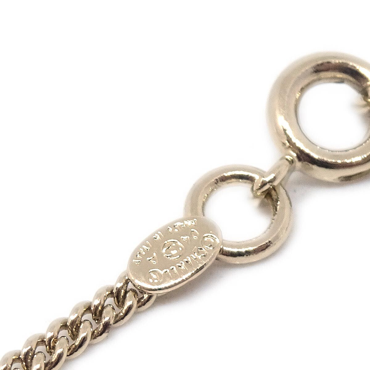Chanel Cc Logo Pendant Necklace Metal Silver Silver_Plated Necklace Jewelry