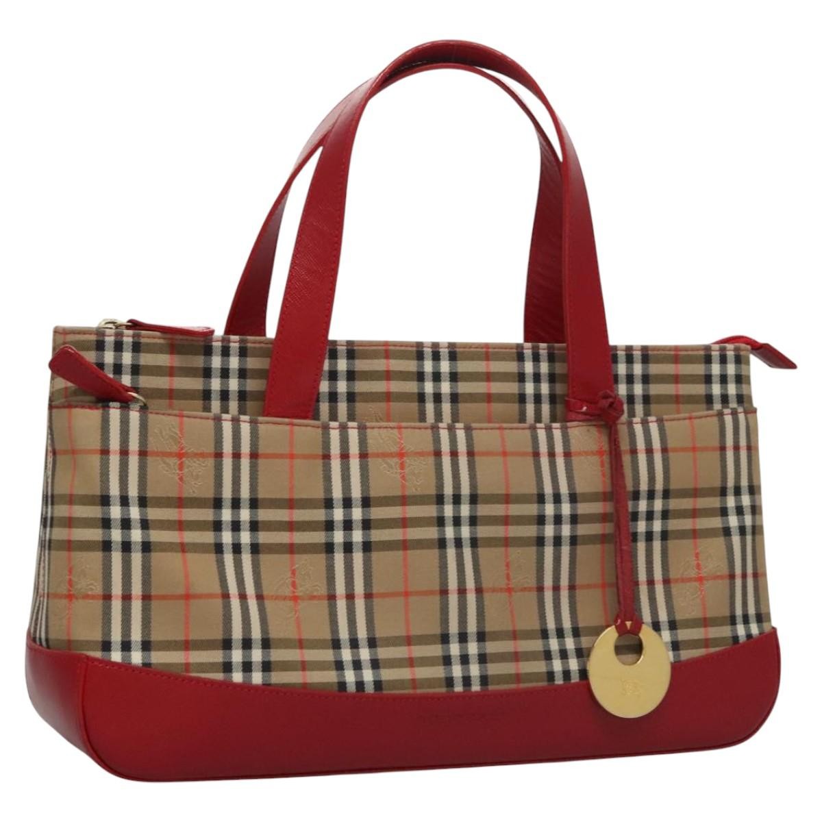 Burberry Nova Check Handbag Nova Check Canvas And Leather Beige Canvas Handbag