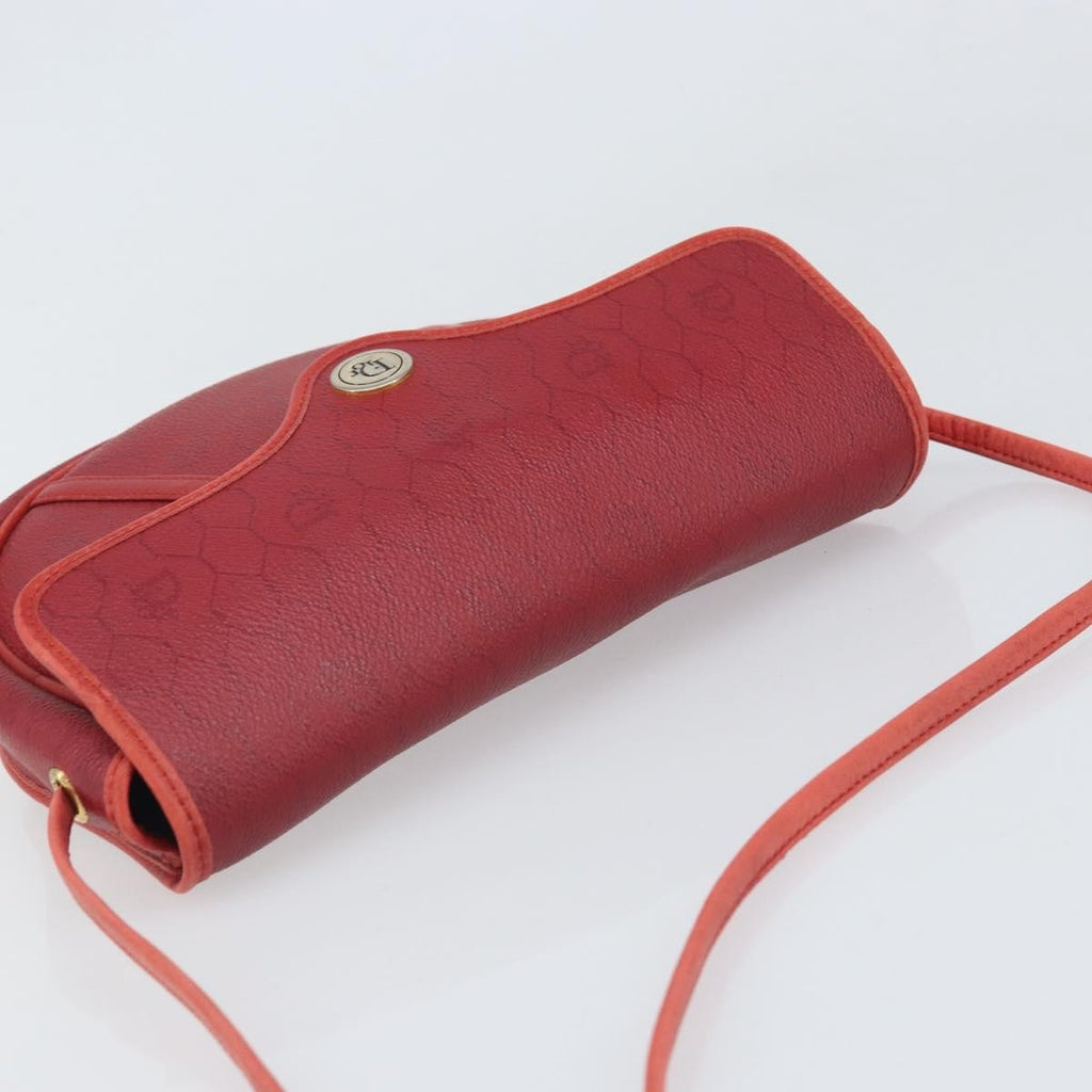Christian Dior Vintage Honeycomb Flap Crossbody Bag Coated Canvas Red Pvc Shoulder Bag Bag (Pre-Owned)