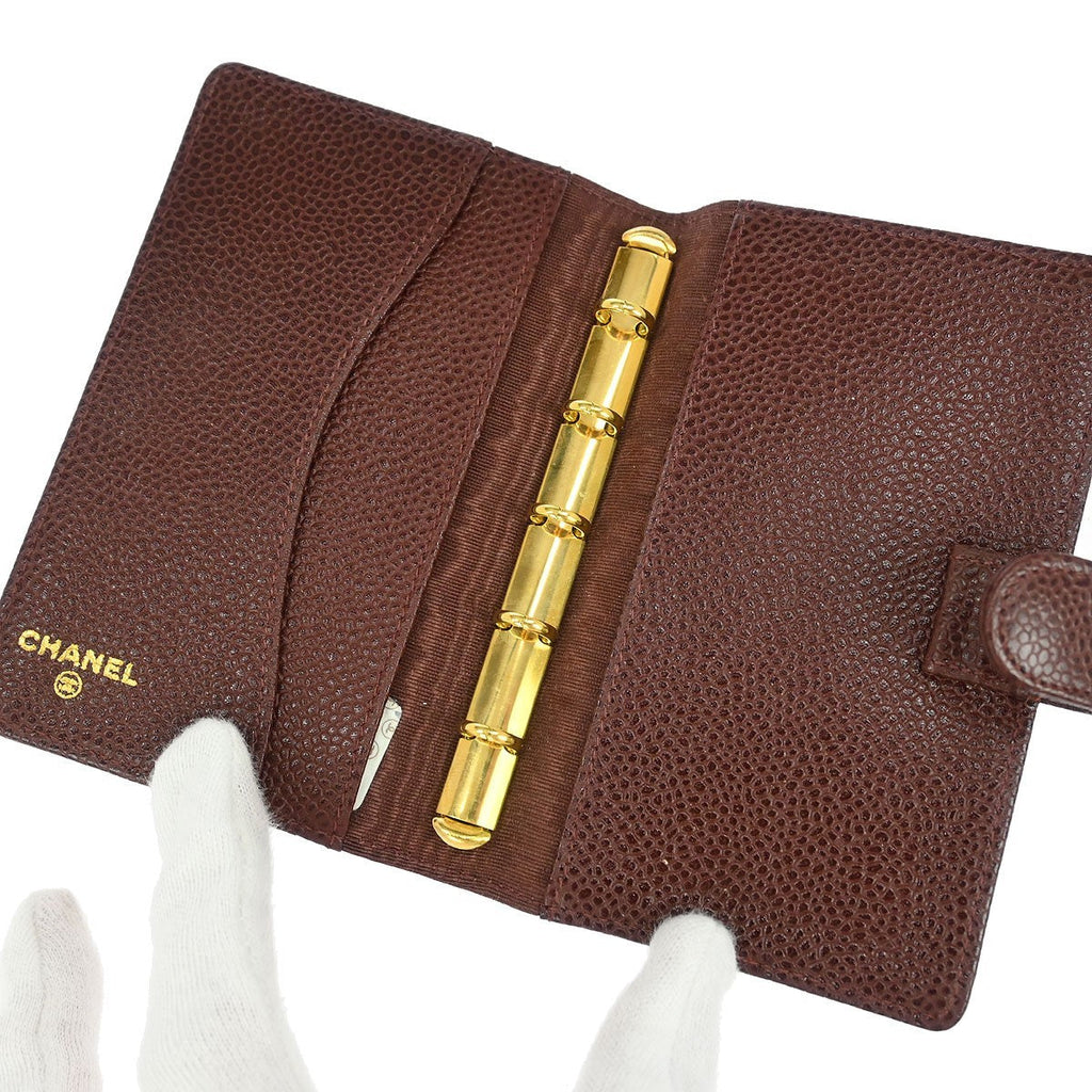Chanel Cc Bifold Wallet Quilted Caviar Brown Leather Wallets Accessory