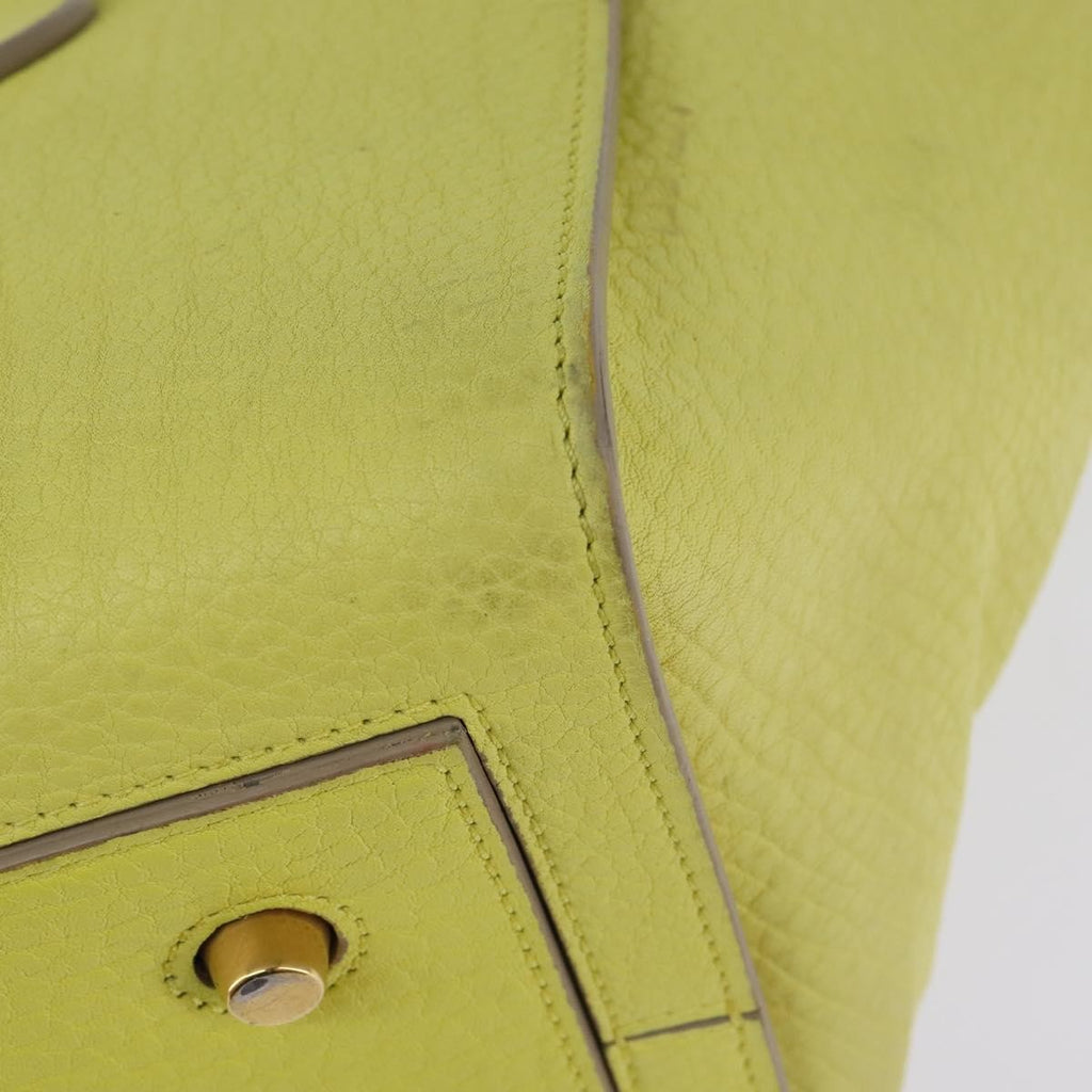 Celine Tie Knot Tote Smooth Leather Yellow Leather Bag