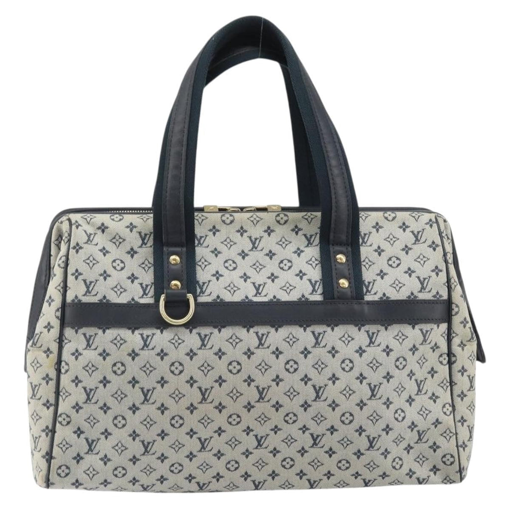 Louis Vuitton Josephine Handbag Mini Lin Blue Canvas Handbag