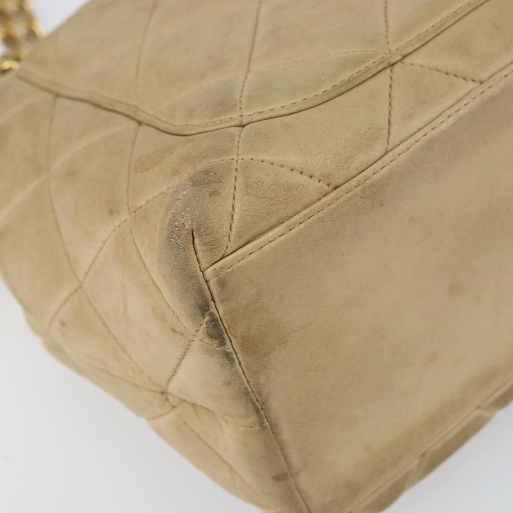 Chanel Vintage Camera Bag Quilted Leather Beige Leather Shoulder Bag Bag