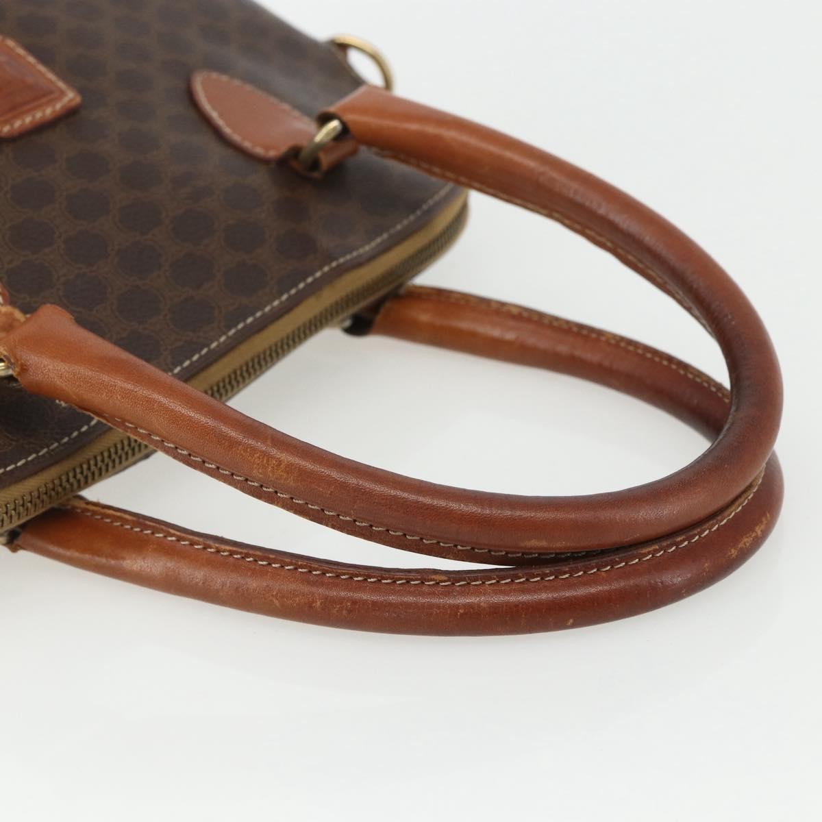 Celine Vintage Macadam Handbag Canvas And Leather Brown Canvas Handbag