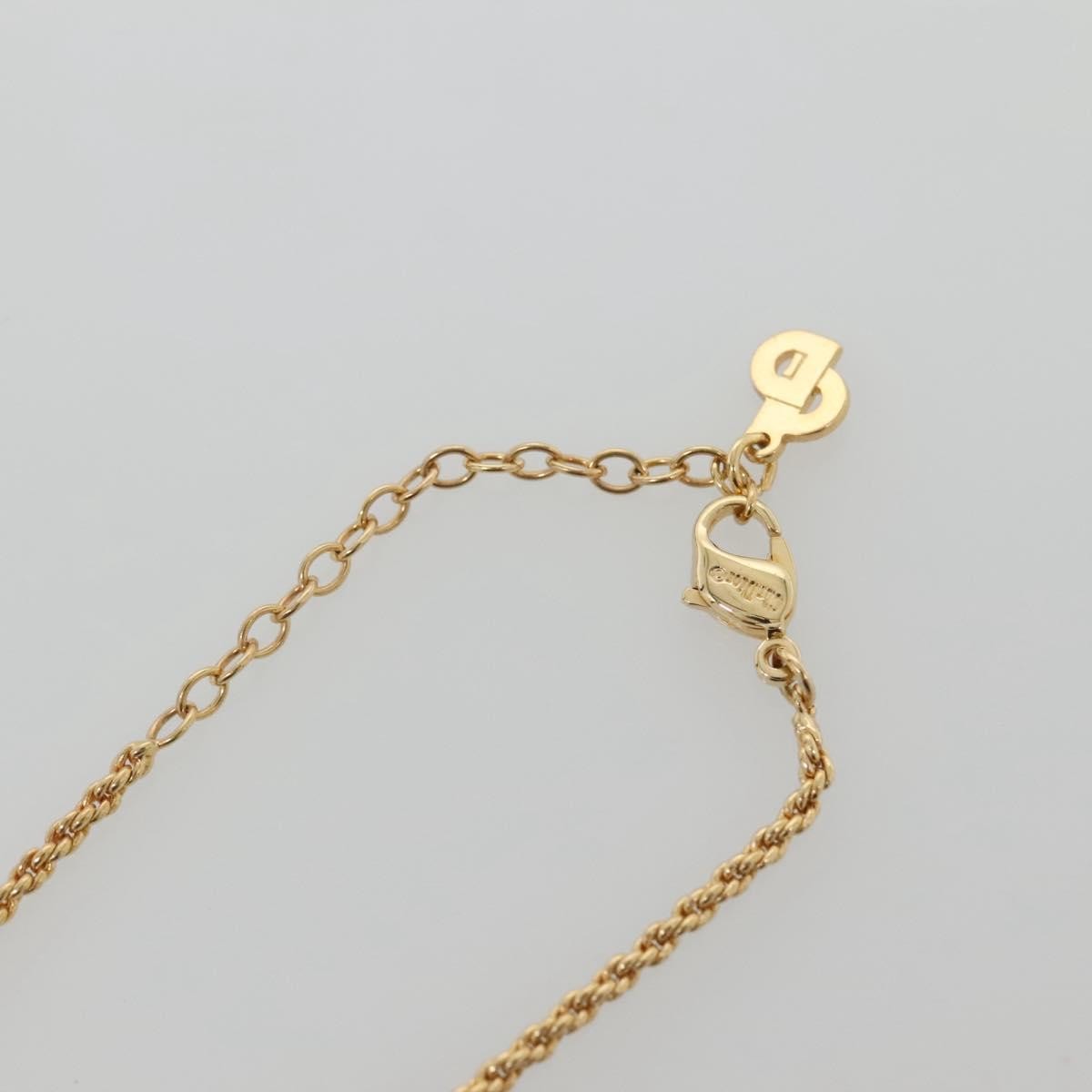 Christian Dior Logo Flower Necklace Metal Gold Metal Jewelry (Pre-Owned)