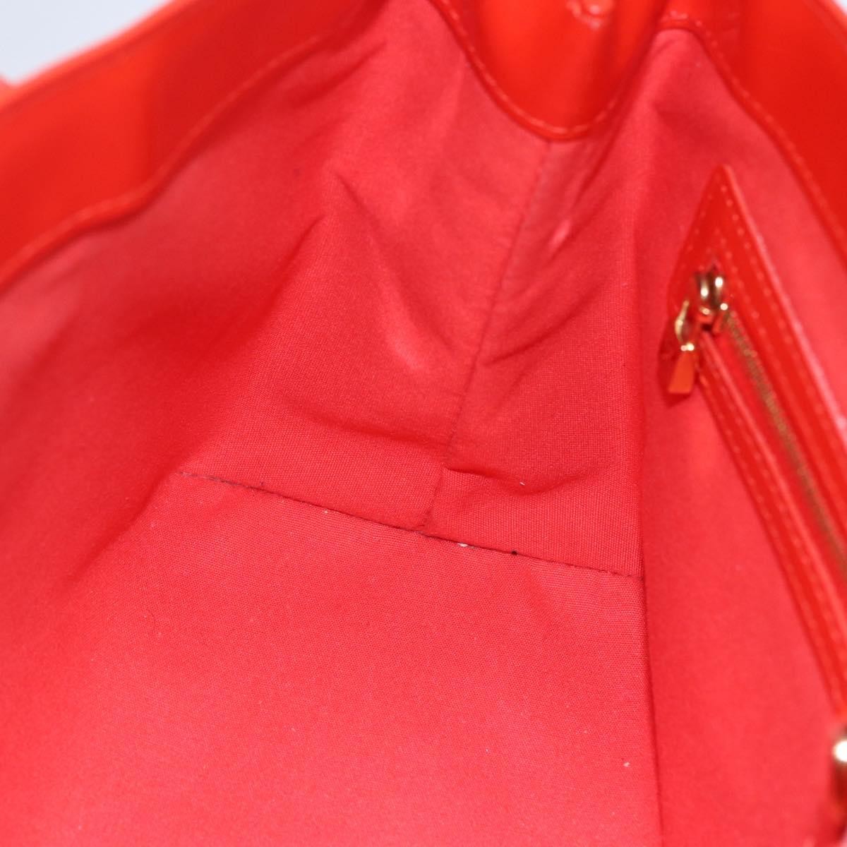 Louis Vuitton Wilshire Handbag Monogram Vernis Orange Patent_Leather Tote Bag