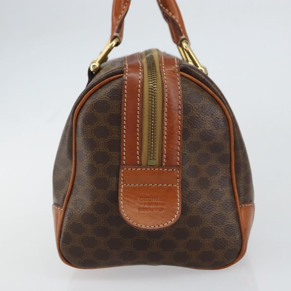 Celine Vintage Macadam Handbag Canvas And Leather Brown Canvas Handbag