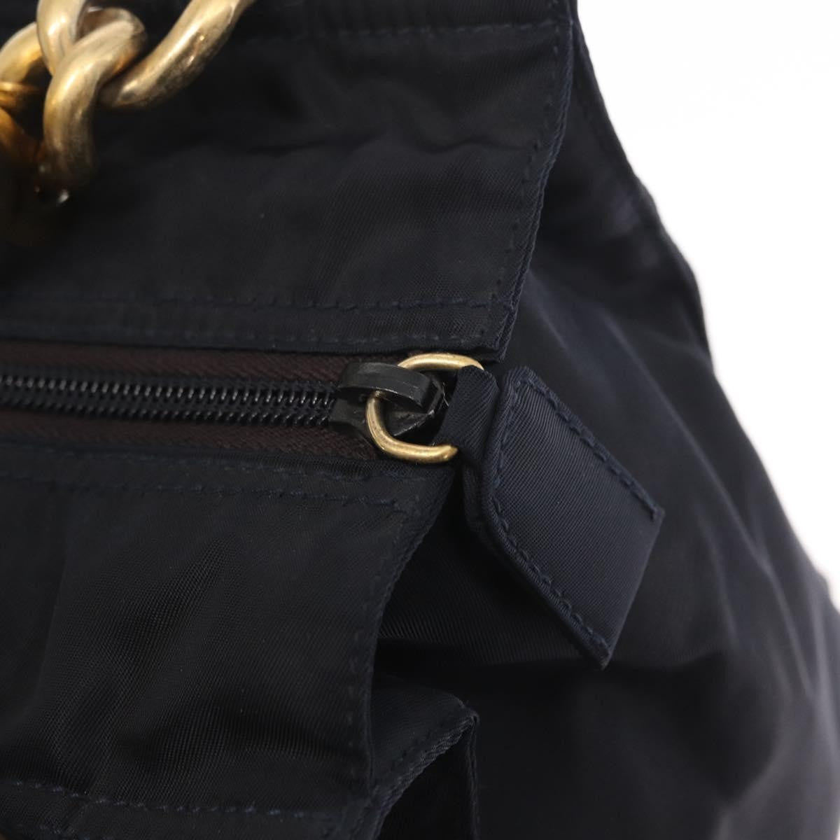 Prada Metal Handles Tote Tessuto Navy Nylon Tote Bag Bag