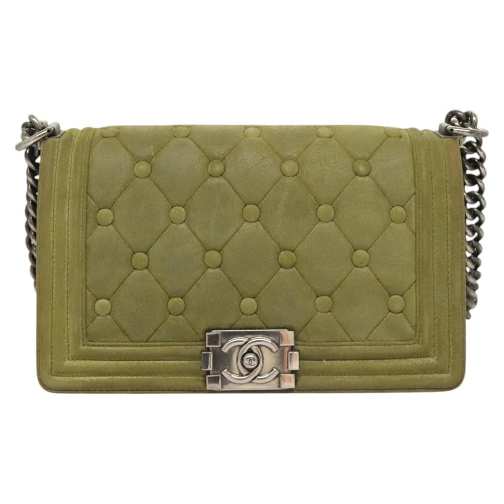 Chanel Celtic Boy Flap Bag Suede Green Suede Shoulder Bag Bag