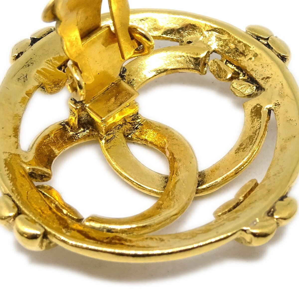 Chanel Vintage Cut-Out Cc Clip-On Earrings Metal Gold Gold_Plated Earrings Jewelry