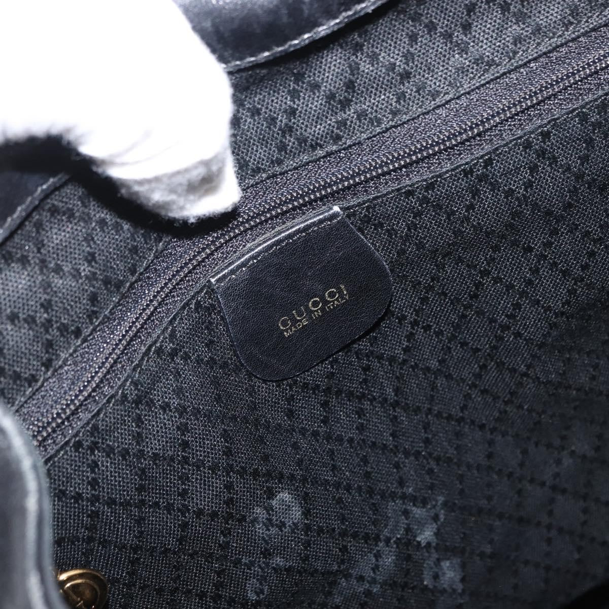 Gucci Vintage Bamboo Backpack Leather Black Leather Backpack Bag (Pre-Owned)