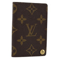 Louis Vuitton Porte Cartes Pression Card Case Monogram Canvas Brown Canvas Card Holders Accessory