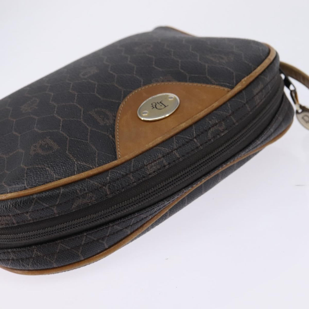 Christian Dior Vintage Honeycomb Shoulder Bag Canvas Black Canvas Bag (Pre-Owned)