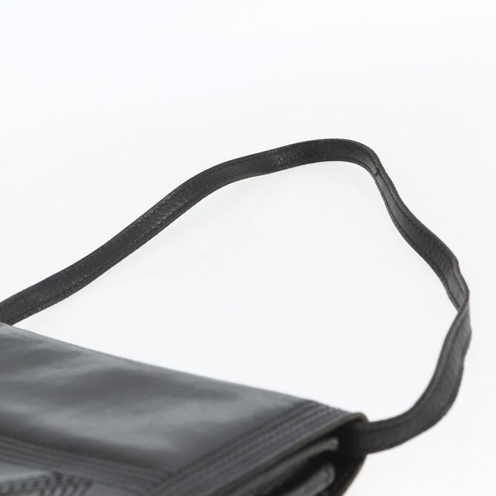 Saint Laurent Vintage Shoulder Bag Leather Black Leather Shoulder Bag Bag (Pre-Owned)