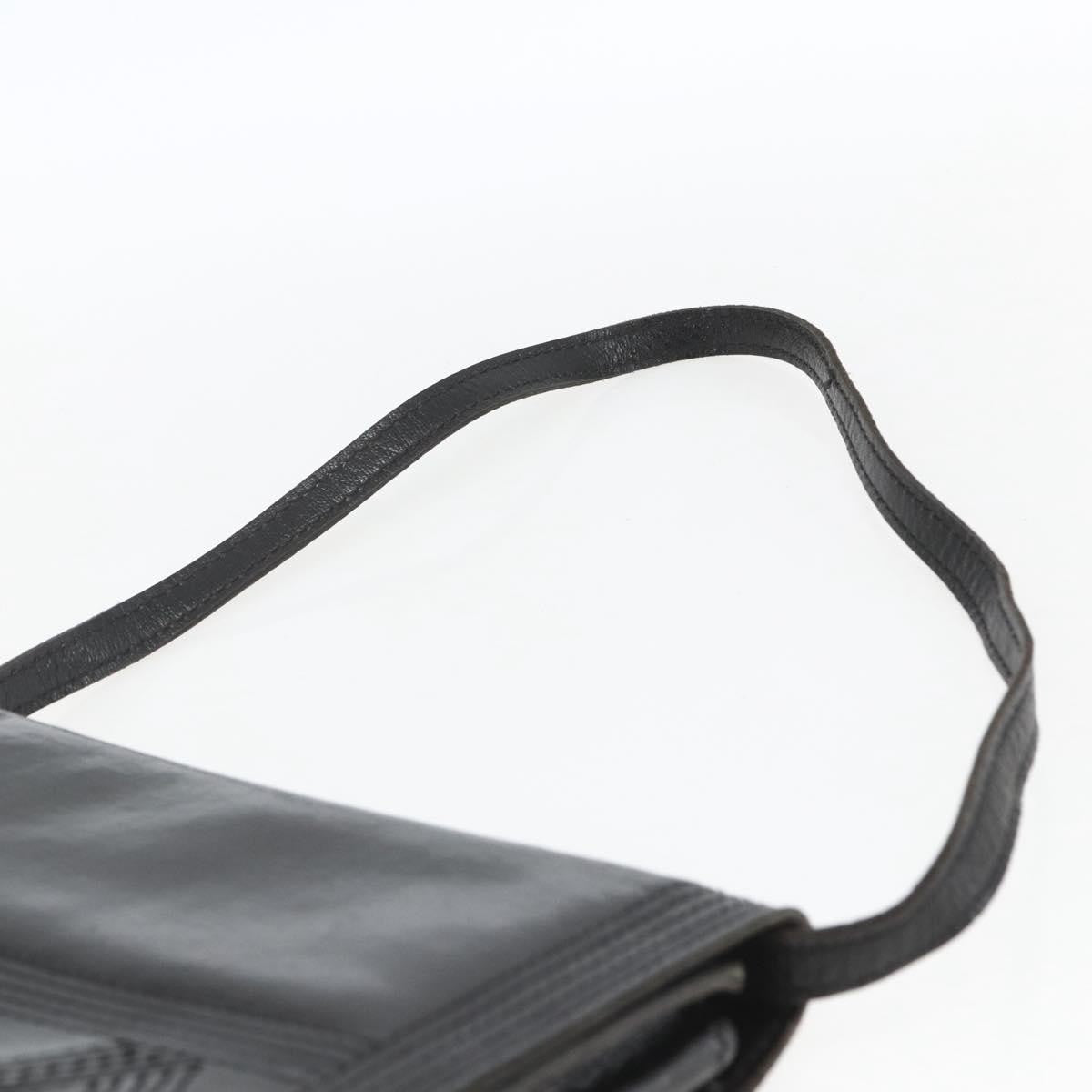 Saint Laurent Vintage Shoulder Bag Leather Black Leather Shoulder Bag Bag (Pre-Owned)