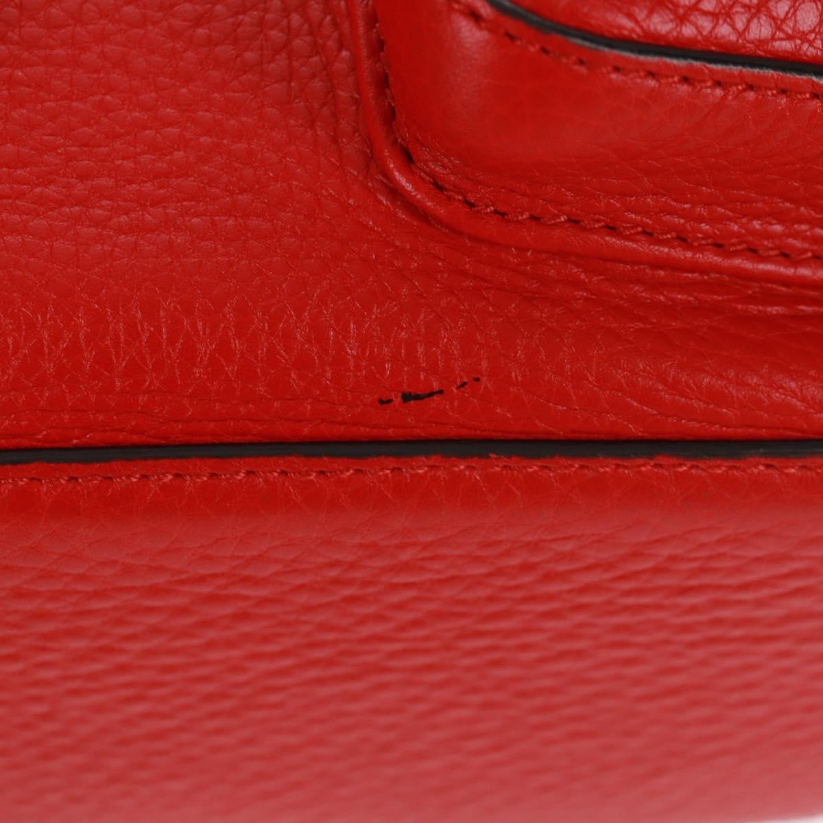 Gucci Bamboo Tassel Backpack Leather Red Leather Backpack Bag (Pre-Owned)