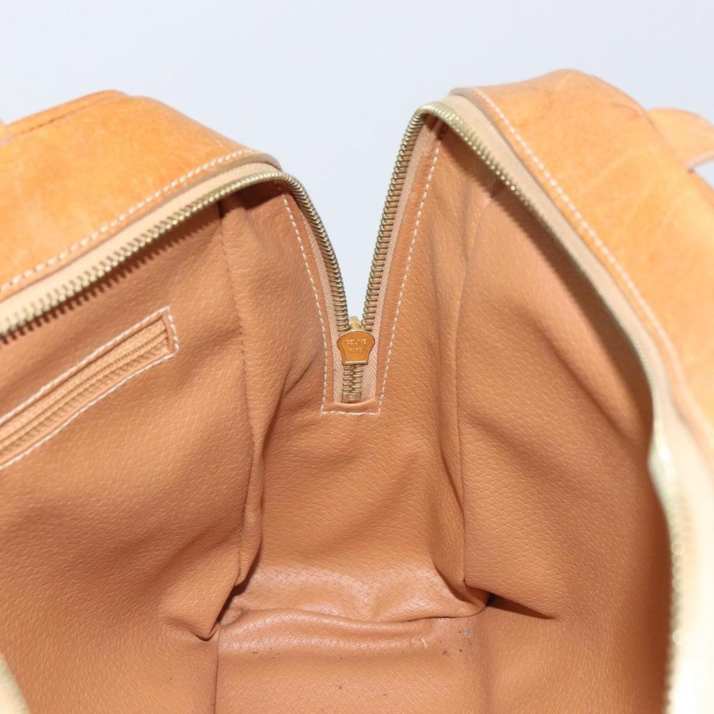 Celine Vintage Macadam Handbag Canvas And Leather Beige Canvas Handbag