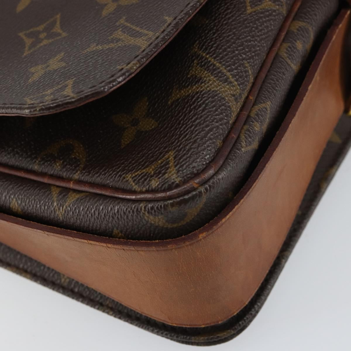 Louis Vuitton Cartouchiere Handbag Monogram Canvas Brown Canvas Shoulder Bag