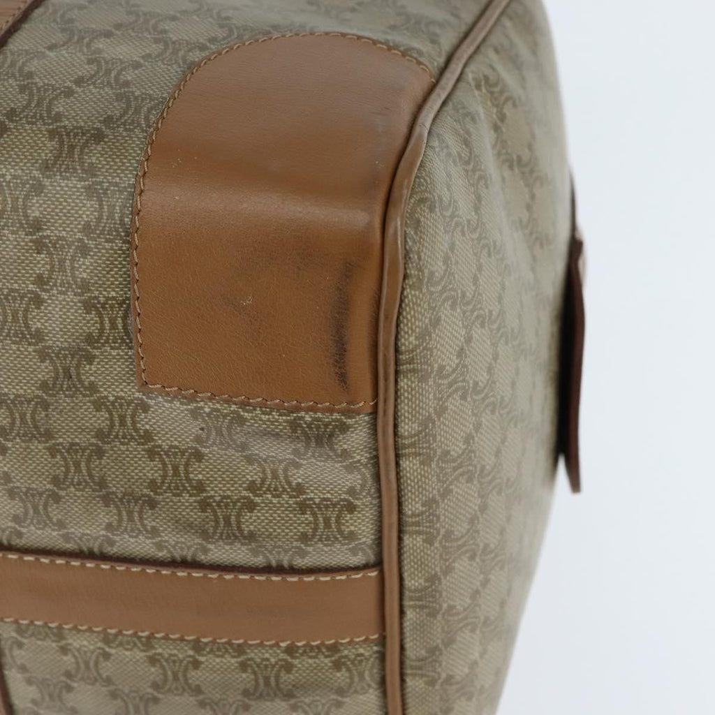 Celine Vintage Macadam Boston Bag Canvas Beige Canvas Travel Bag Bag