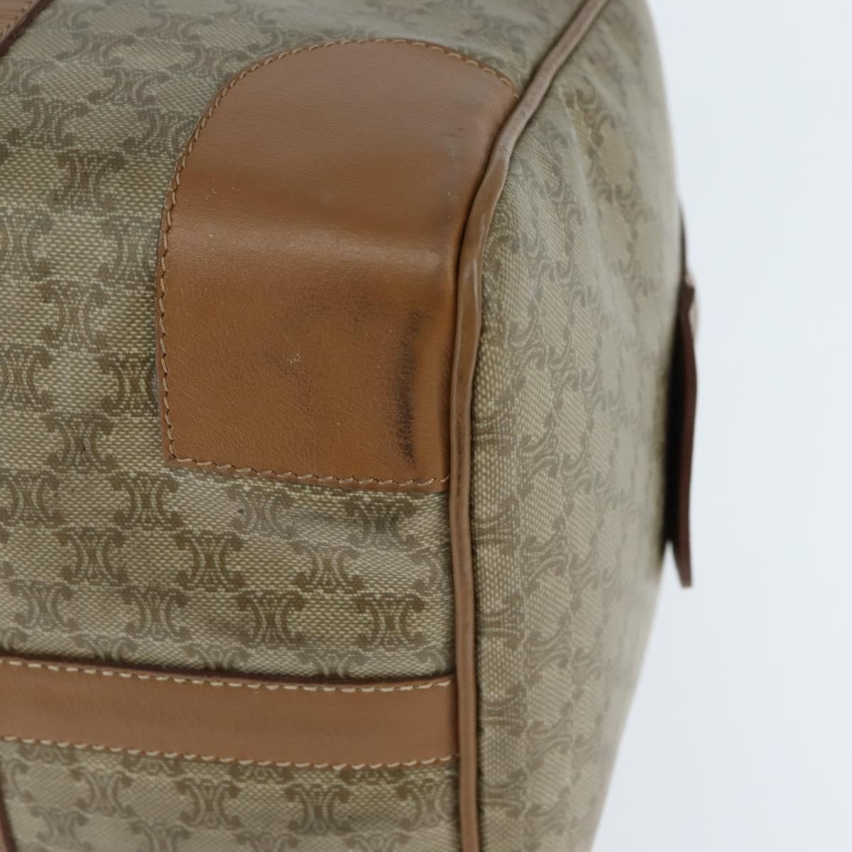 Celine Vintage Macadam Boston Bag Canvas Beige Canvas Travel Bag Bag