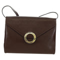 Celine Circle Logo Shoulder Bag Leather Brown Leather Shoulder Bag Bag