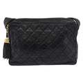 Chanel Vintage Diamond Cc Camera Shoulder Bag Quilted Caviar Black Leather Shoulder Bag Bag