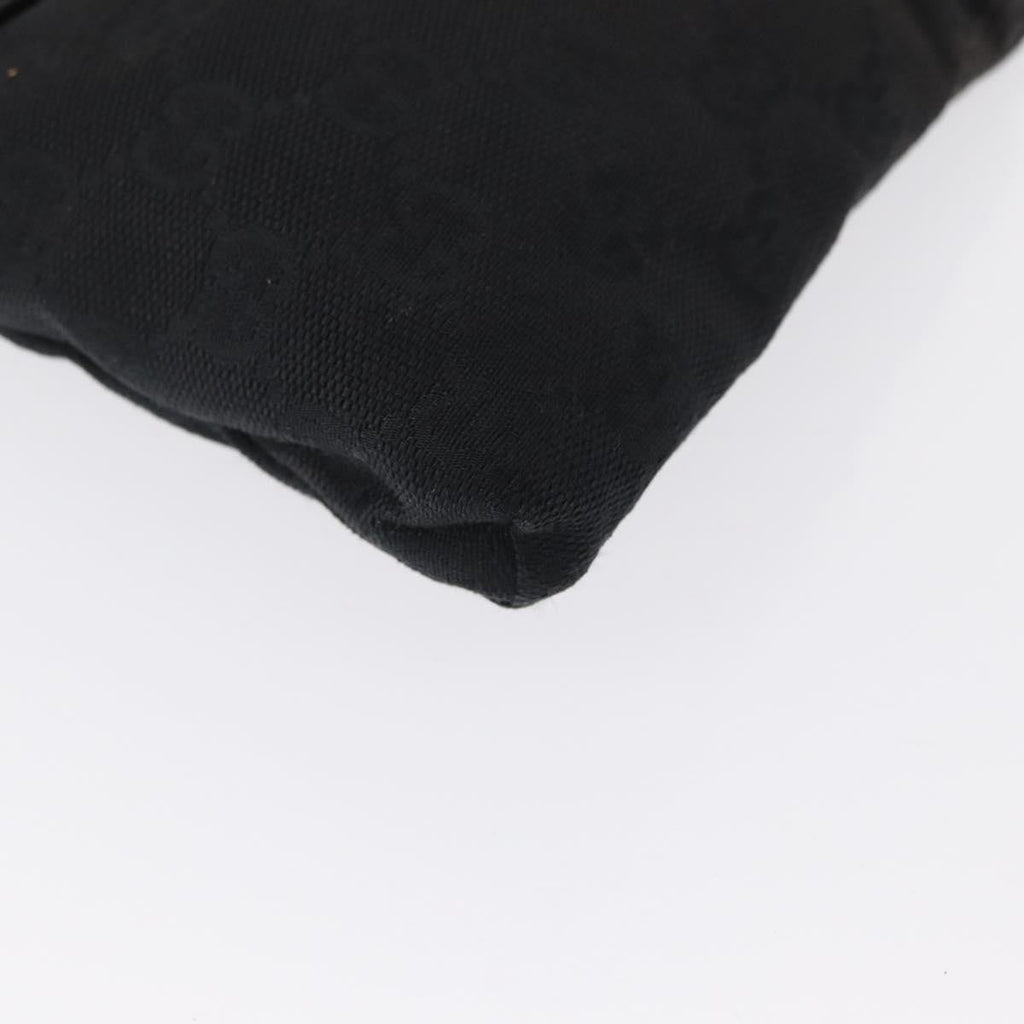 Gucci Vintage Double Belt Bag Gg Canvas With Leather Black Canvas Clutche & Pouche Bag (Pre-Owned)