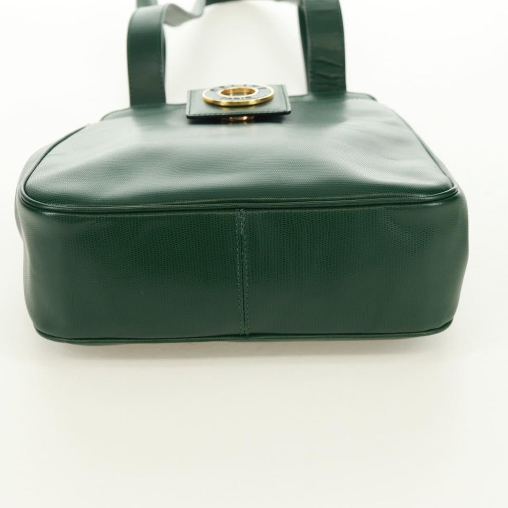 Celine Circle Logo Shoulder Bag Leather Green Leather Shoulder Bag Bag