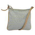 Fendi Vintage Flat Crossbody Bag Zucchino Canvas Blue Canvas Shoulder Bag Bag