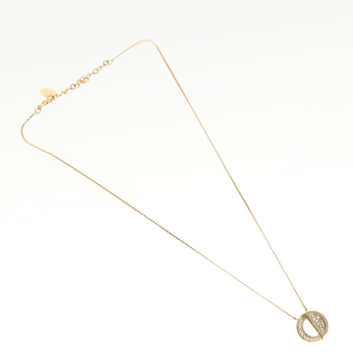 Christian Dior Cd Pendant Necklace Metal And Crystals Gold Metal Necklace Jewelry (Pre-Owned)