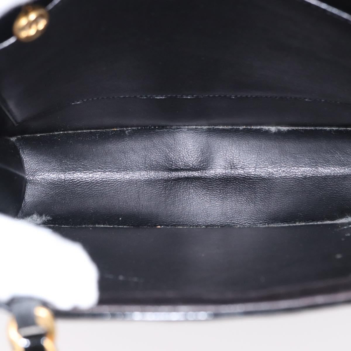 Chanel Chocolate Bar Tote Leather Black Patent_Leather Handbag