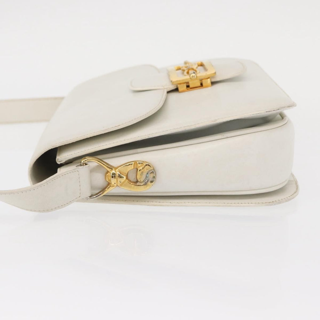 Celine Vintage Shoulder Bag Leather White Leather Shoulder Bag Bag