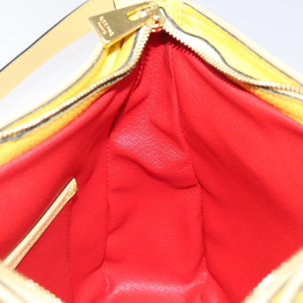 Celine Vintage Shoulder Bag Leather Yellow Leather Shoulder Bag Bag