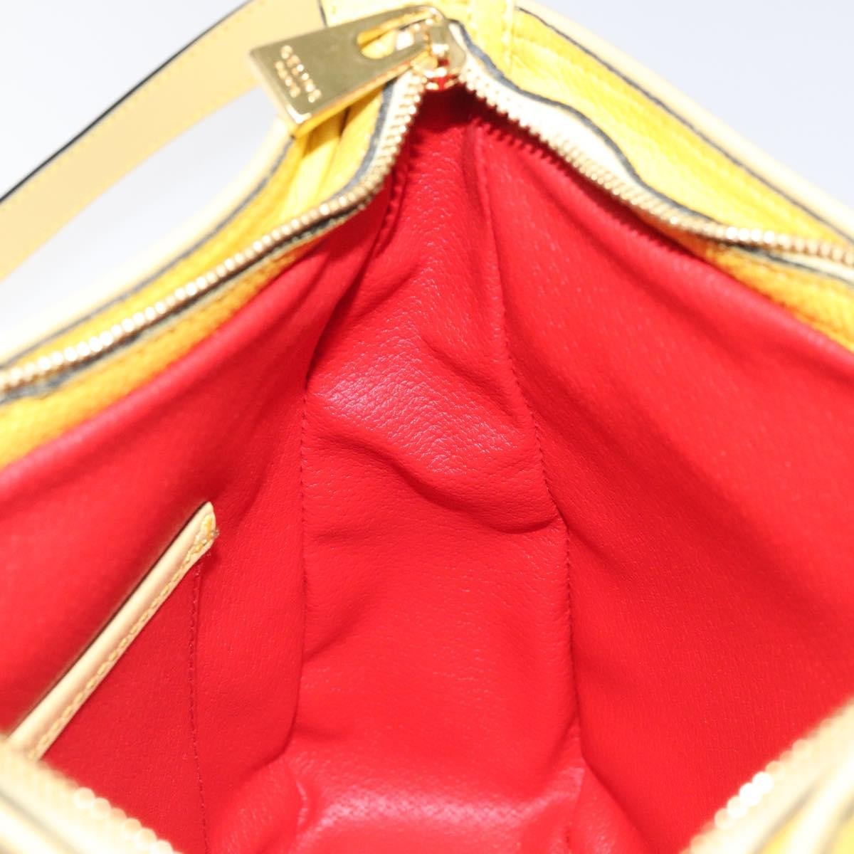 Celine Vintage Shoulder Bag Leather Yellow Leather Shoulder Bag Bag