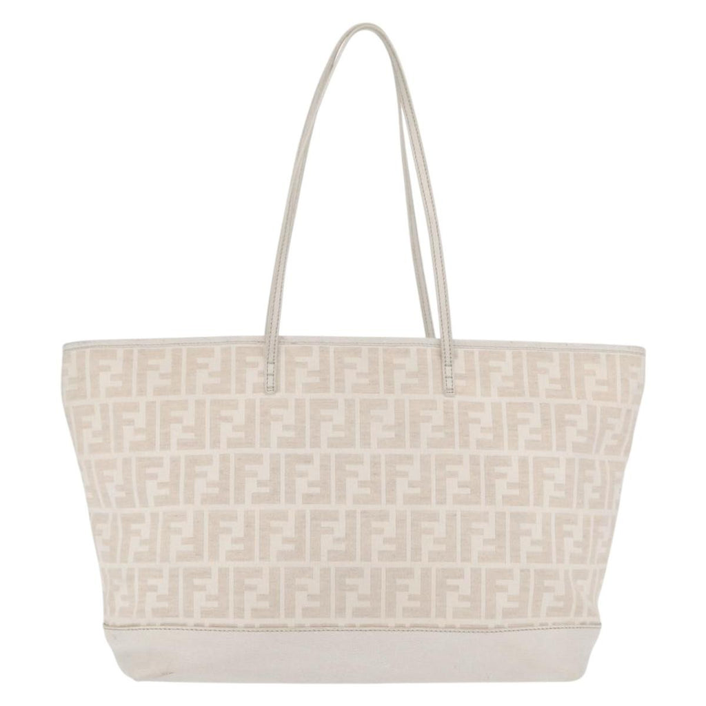 Fendi Roll Tote Zucca Canvas And Leather Beige Canvas Tote Bag Bag